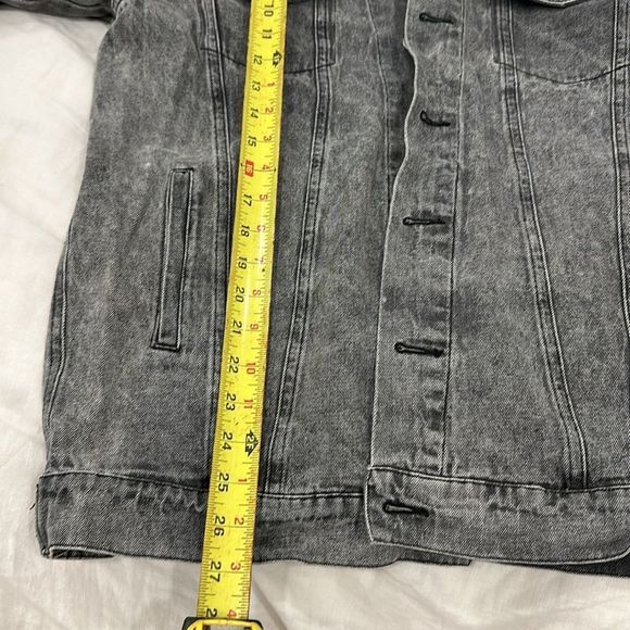 Jean jacket long grey M Tik :toc brand 🔥 grunge oversized - Picture 9 of 11